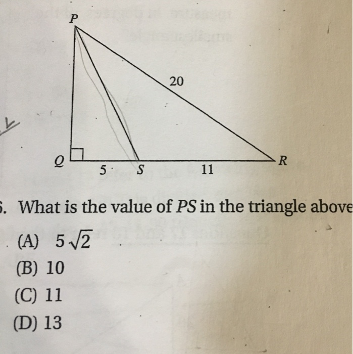 Math Ps And R Solved P 20 R Q 11 5. . What is the value of PS in the | Chegg.com