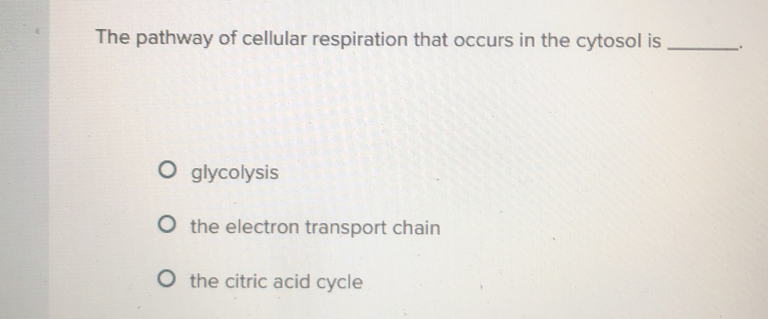 Solved The pathway of cellular respiration that occurs in | Chegg.com