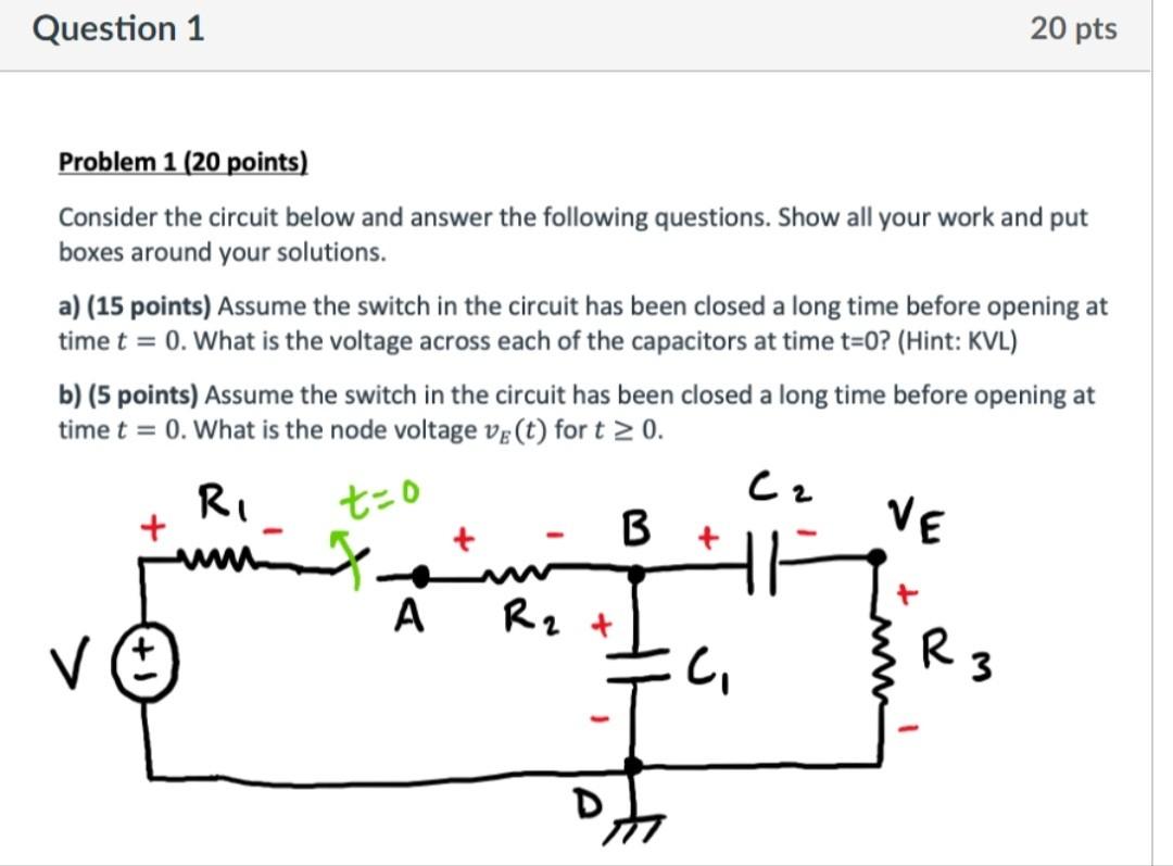 Solved Consider The Circuit Below And Answer The Following | Chegg.com