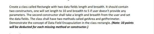 Solved Create a class called Rectangle with two data fields | Chegg.com