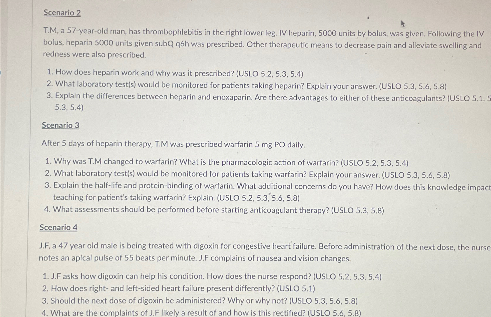 Solved Scenario 2T.M, ﻿a 57-year-old Man, Has | Chegg.com