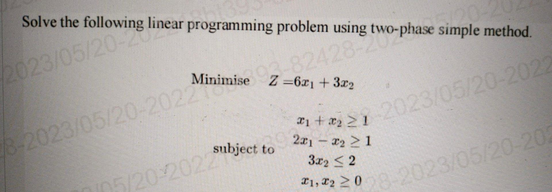 Solved Solve the following linear programming problem using | Chegg.com