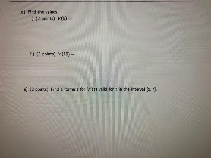 Solved 1 Suppose That Vt Is The Volume In Liters Of W Chegg Com