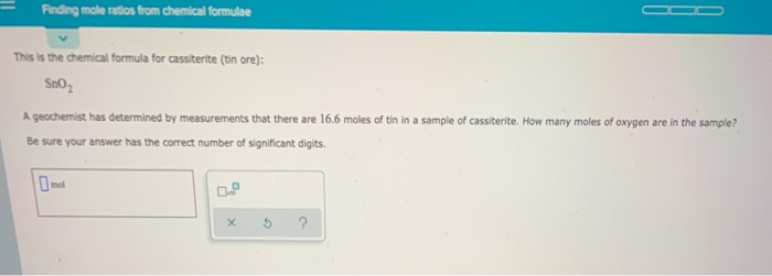 Solved Finding Mole Ratios From Chemical Formulae This Is Chegg Com   Image 