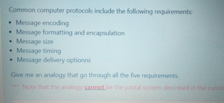 Solved Common computer protocols include the following | Chegg.com