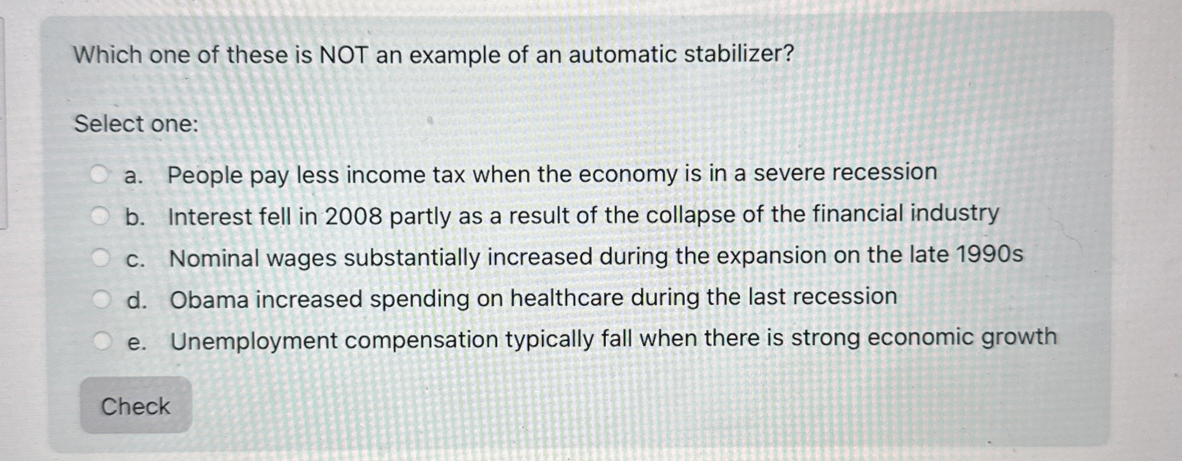 Which one of these is NOT an example of an automatic