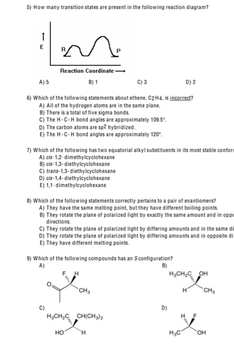 Solved 5 How many transition states are present in the Chegg