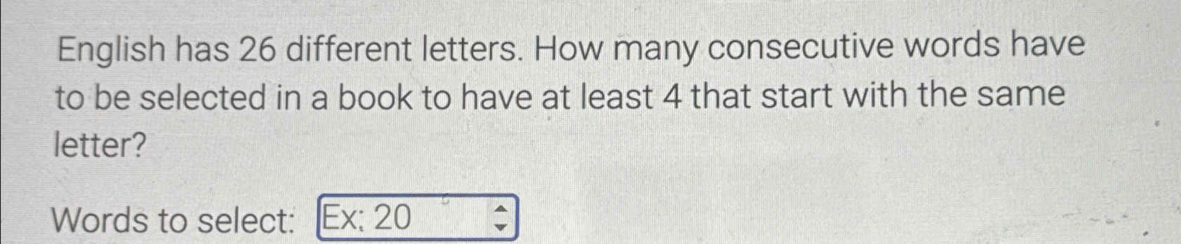 Solved English has 26 ﻿different letters. How many | Chegg.com