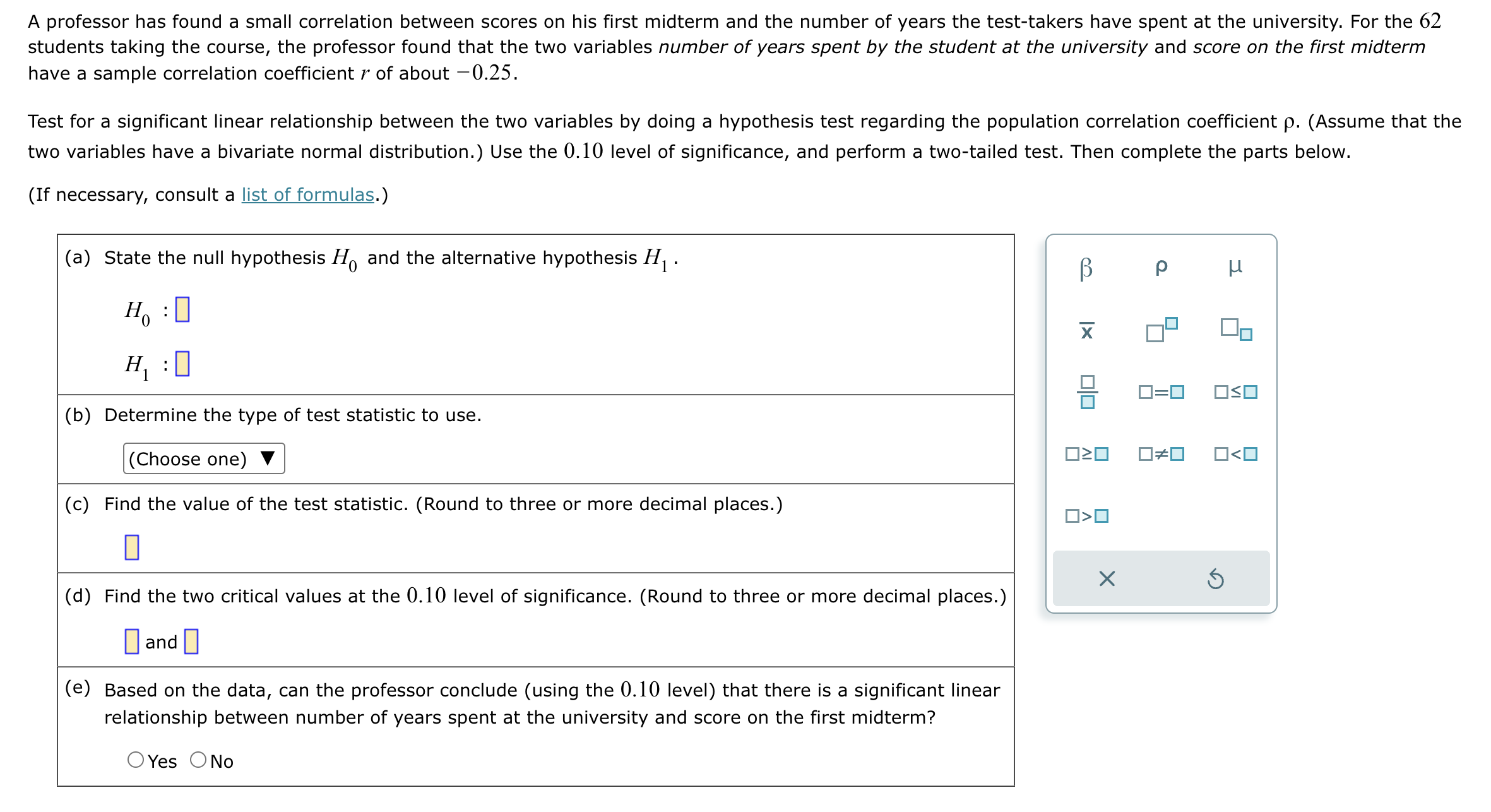 Solved A professor has found a small correlation between | Chegg.com