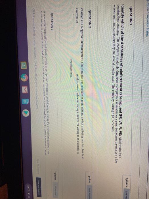 Solved Question Completion Status: QUESTION 1 1 points Save | Chegg.com