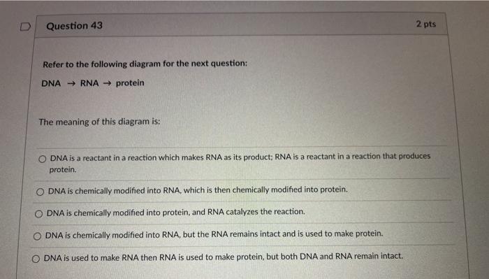 Solved Question 43 2 pts Refer to the following diagram for | Chegg.com