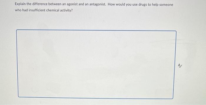Solved Explain the difference between an agonist and an | Chegg.com
