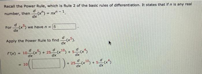 Solved Recall the Power Rule, which is Rule 2 of the basic | Chegg.com
