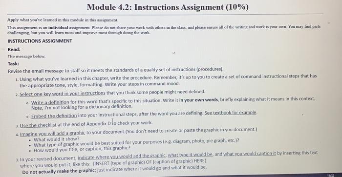 Module 4.2: Instructions Assignment (10%) Apply what | Chegg.com