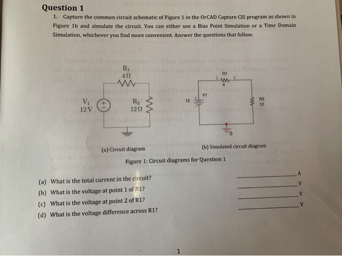 Solved Question 1 1. Capture the common circuit schematic of | Chegg.com