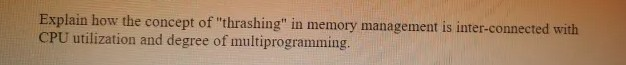 Solved Explain how the concept of "thrashing" in memory | Chegg.com