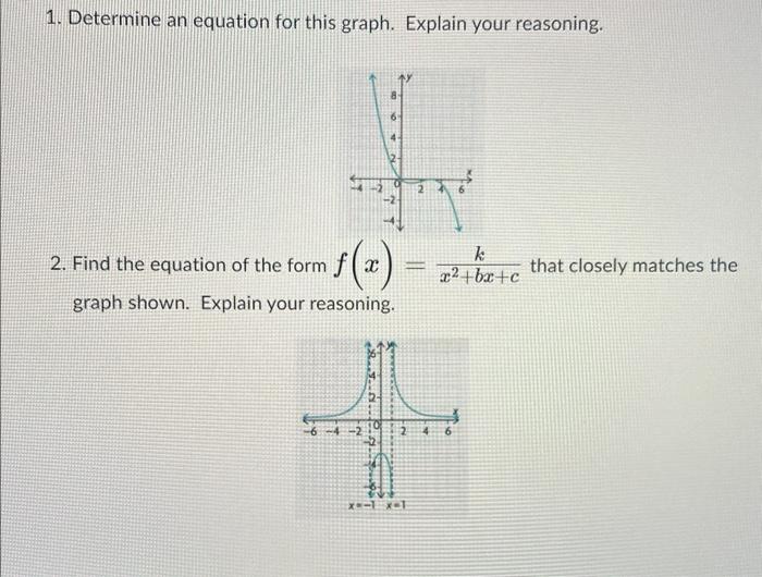 Solved 1. Determine an equation for this graph. Explain your | Chegg.com