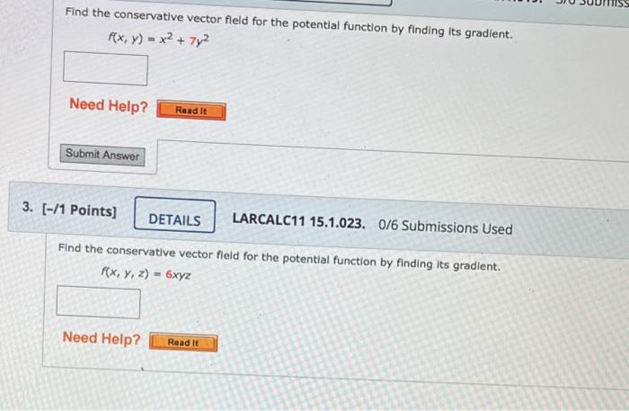 Solved Find The Conservative Vector Field For The Potential | Chegg.com