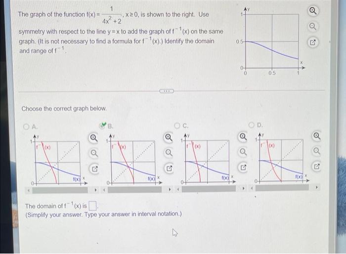 Solved 1 A 1 The Graph Of The Function F X X Is Chegg Com