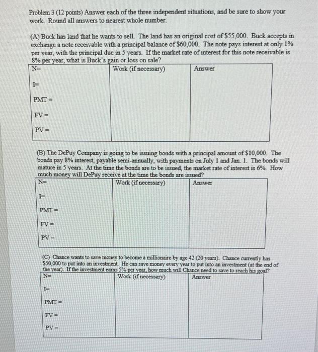 Solved Problem 3 (12 points) Answer each of the three