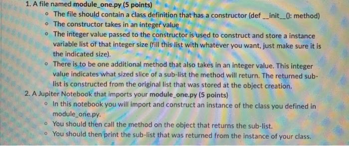 Solved 1. A file named module_one.py (5 points) • The file | Chegg.com