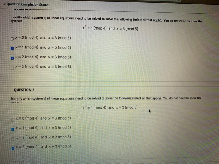 Solved Question Completion Status: Identify which system(s) | Chegg.com