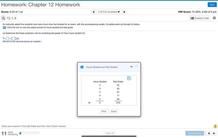 Solved Homework: Chapter 12 Homework Savo Score: 0.25 of 1 | Chegg.com