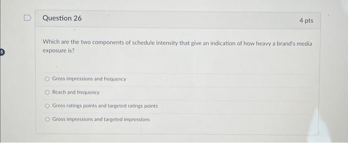 Solved Which are the two components of schedule intensity | Chegg.com