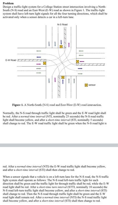 Problem Design a traffic light system for a College | Chegg.com