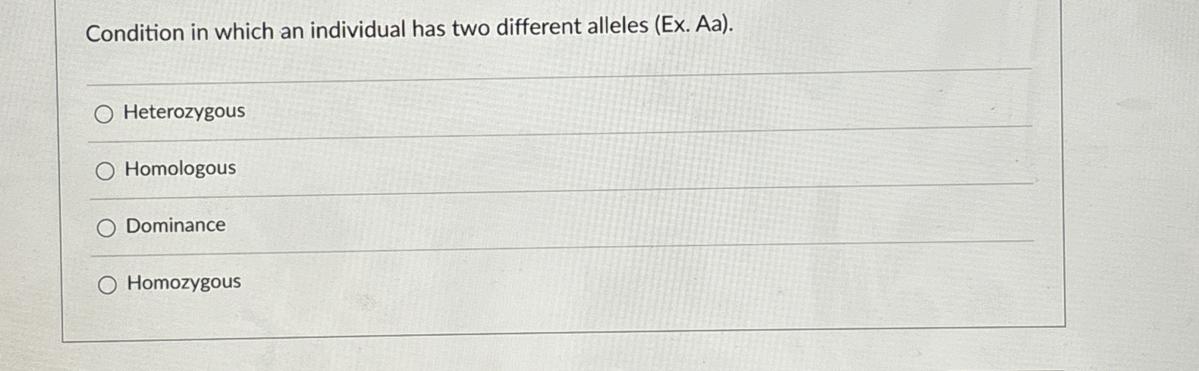 Solved Condition in which an individual has two different | Chegg.com