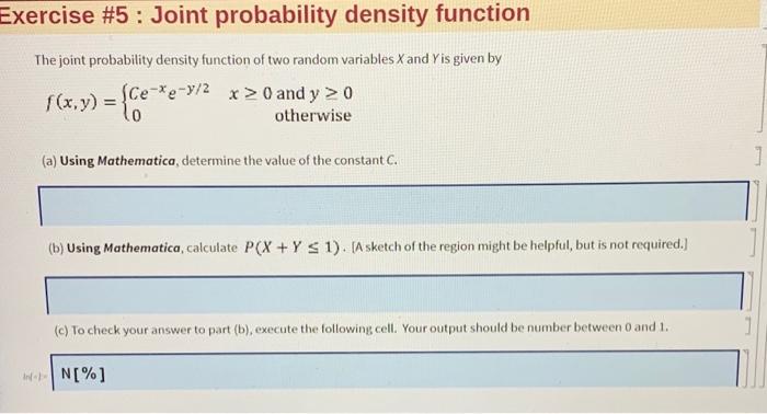Solved Exercise #5: Joint probability density function The | Chegg.com
