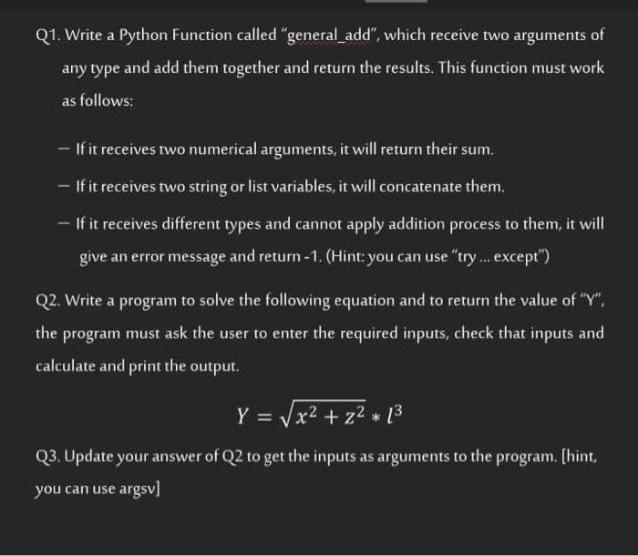 Solved python language must be used and different than this | Chegg.com