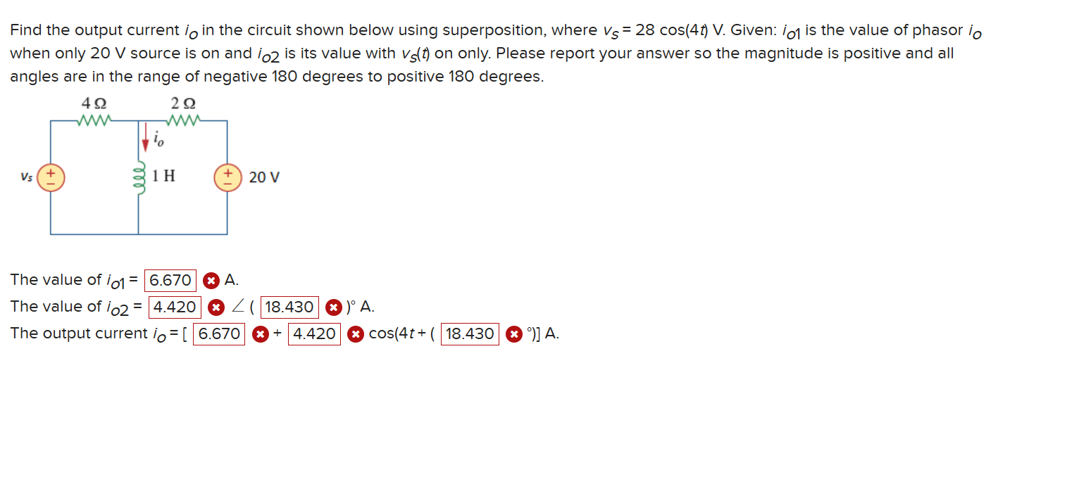 Solved Find the output current iO in ﻿the circuit shown | Chegg.com