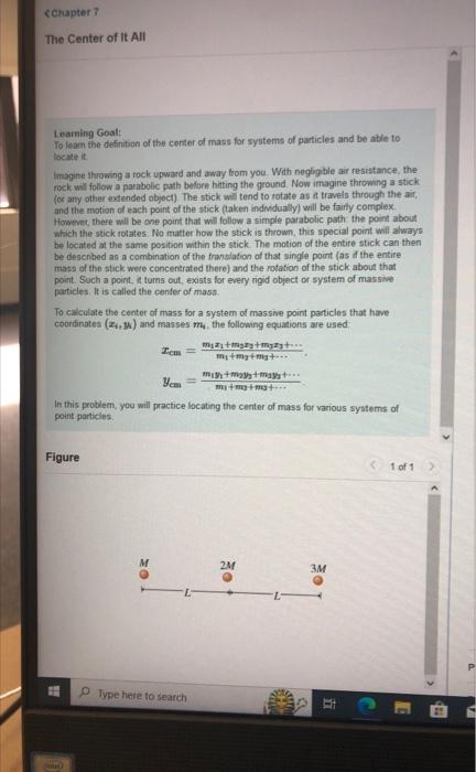 Solved for the system of particles described in part B, Find | Chegg.com