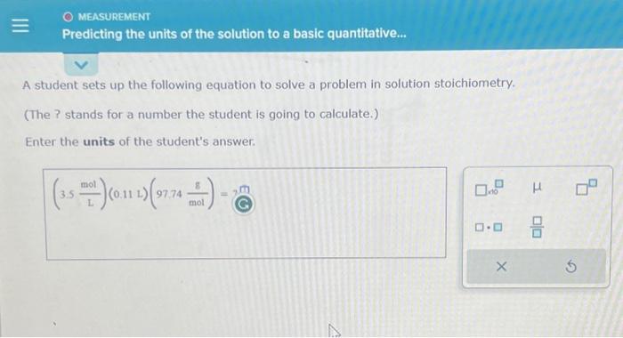 Solved A Student Sets Up The Following Equation To Solve A | Chegg.com