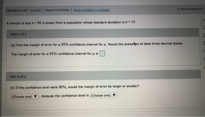 Solved 81 Section Exercise 33 - Question 2 of 7 (2 points) | Chegg.com