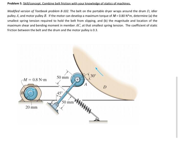 Solved Problem 5. Skill/concept. Combine belt friction with