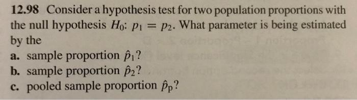 Solved 12.98 Consider a hypothesis test for two population | Chegg.com