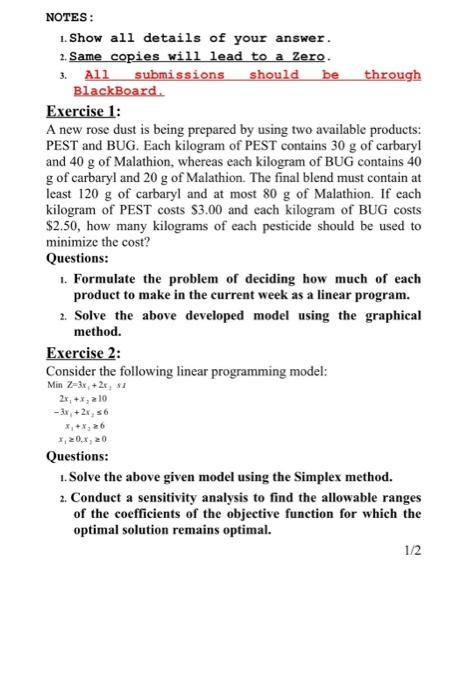 Solved NOTES: 1. Show all details of your answer. 2. Same | Chegg.com