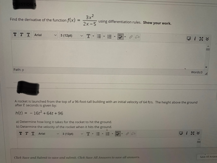 Solved Question Completion Status: Find the derivative of | Chegg.com