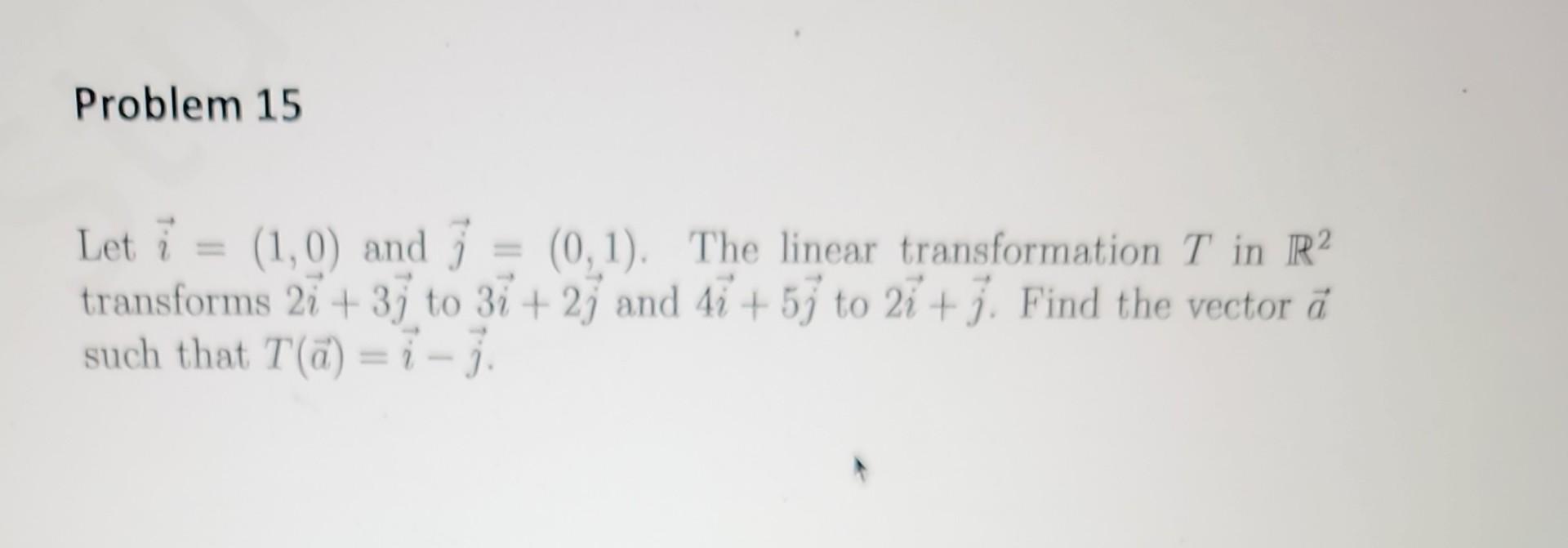 Solved Let i=(1,0) and j=(0,1). The linear transformation T | Chegg.com