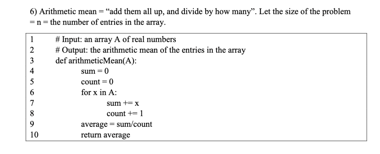 Solved Arithmetic mean = ﻿"add them all up, ﻿and divide by | Chegg.com