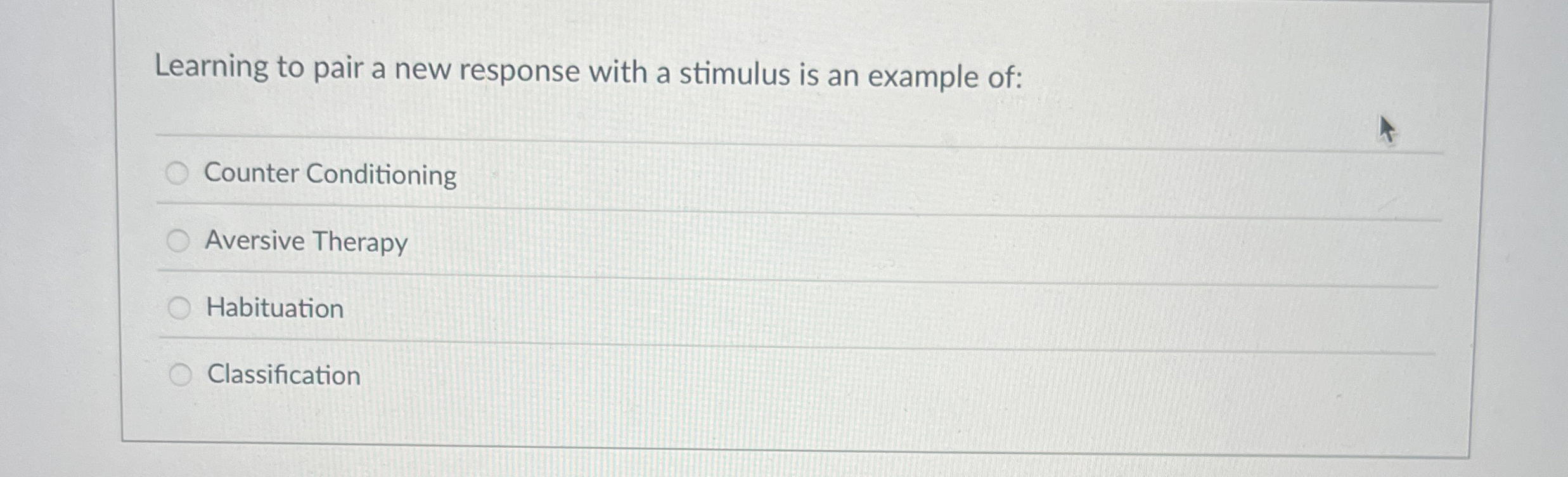 Solved Learning to pair a new response with a stimulus is an | Chegg.com
