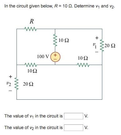 Solved In the circuit given below, R = 10 Ω. Determine v1 | Chegg.com