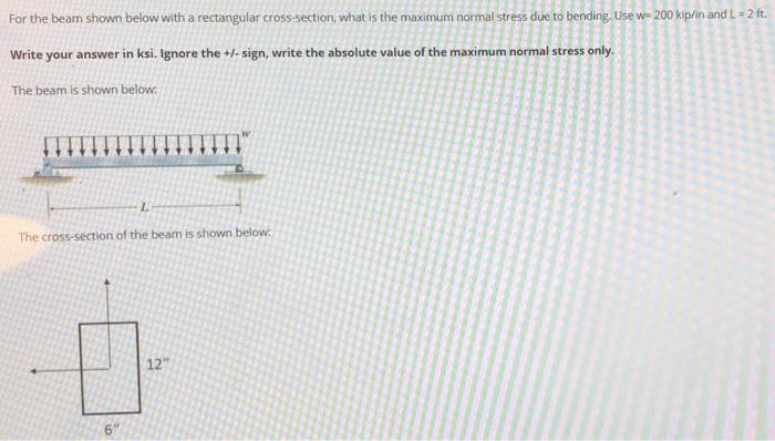 Solved For the beam shown below with a rectangular | Chegg.com