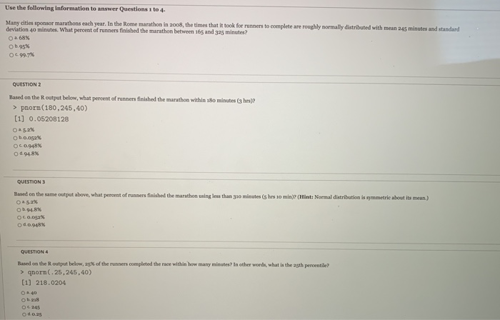 Use The Following Information To Answer Questions 1 Chegg Com