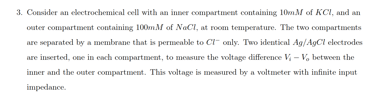 Solved Consider an electrochemical cell with an inner | Chegg.com
