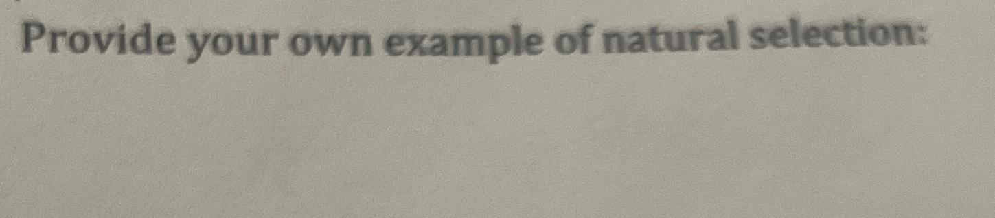 describe the process of natural selection using an example