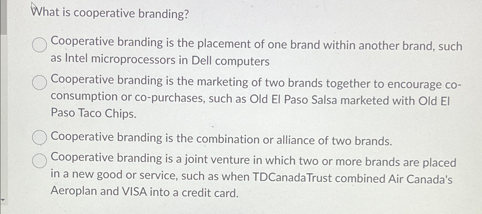 Solved What is cooperative branding?Cooperative branding is