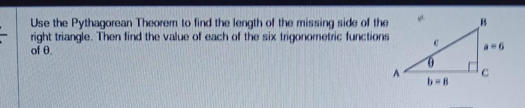 Solved Use the Pythagorean Theorem to find the length of the | Chegg.com